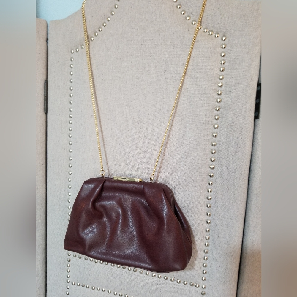 Ann Taylor Soft Frame Clutch Merlot - Picture 4 of 16